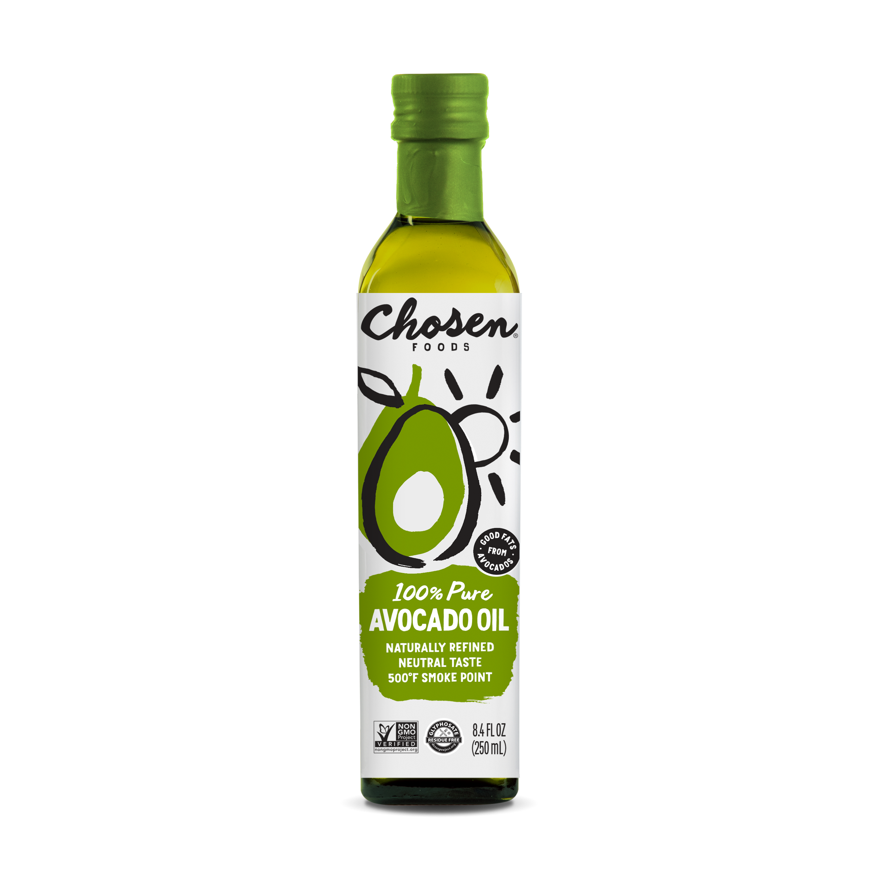 100% Pure Avocado Oil for Cooking 250ML | Chosen Foods 100% Pure Avocado Oil for Cooking 250ML | Chosen Foods