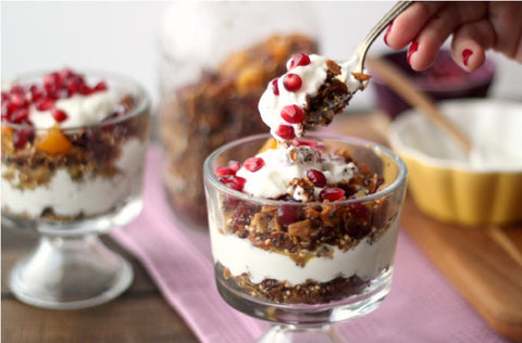 Cranberry Almond Granola Parfait (gluten-free)