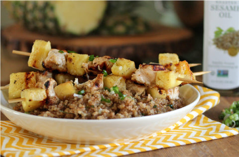 Hawaiian Sesame Chicken with Coconut Quinoa