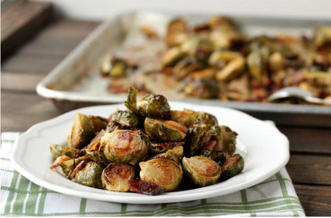 Oven Roasted Brussels Sprouts with Bacon
