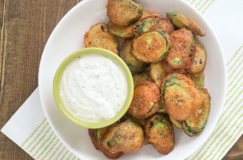 Gluten Free Fried Zucchini with Creamy Dill Dip Recipe