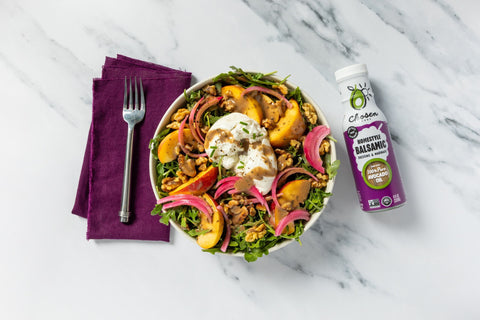 Peach & Burrata Salad With Homestyle Balsamic Dressing