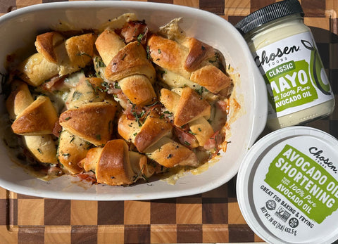 Ham & Cheese Bake Recipe made with Chosen Foods Avocado Mayo