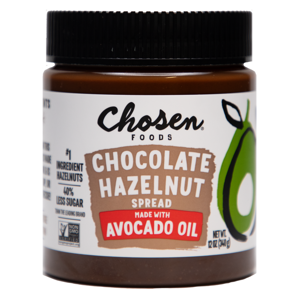 Chosen Foods Chocolate Hazelnut Spread made with Avocado Oil spread jar