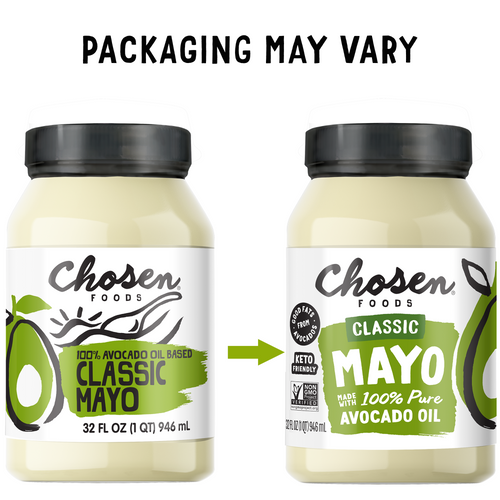 Classic Avocado Oil Mayo 32oz BPA-Free PET Jar - New Design Presentation