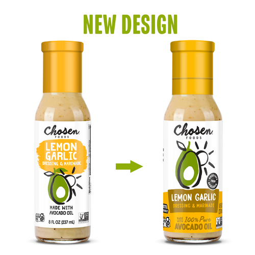 Lemon Garlic Dressing (8oz Glass Bottle) - New Design Presentation