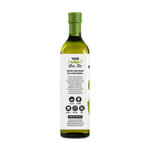 100% Pure Avocado Oil 750ml Glass Bottle -  View Features