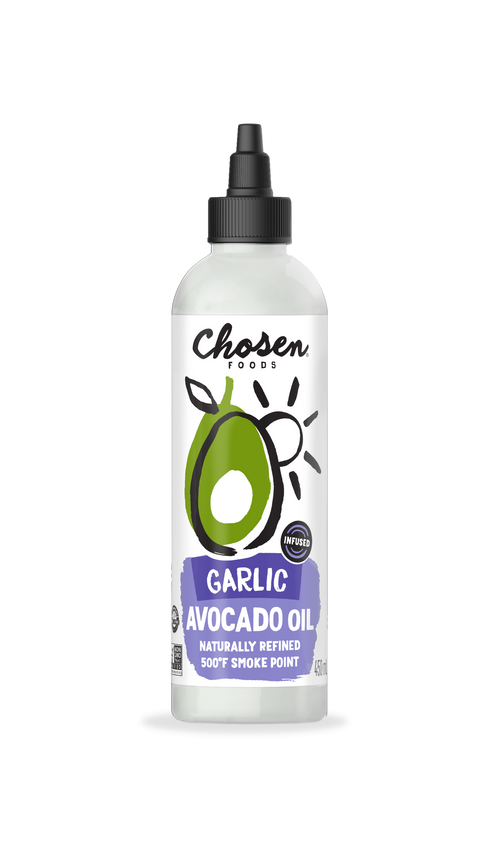 Garlic Infused Avocado Oil Bottle front