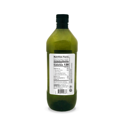 100% Pure Avocado Oil BPA-Free PET 1.25L Bottle - View Nutrition Facts