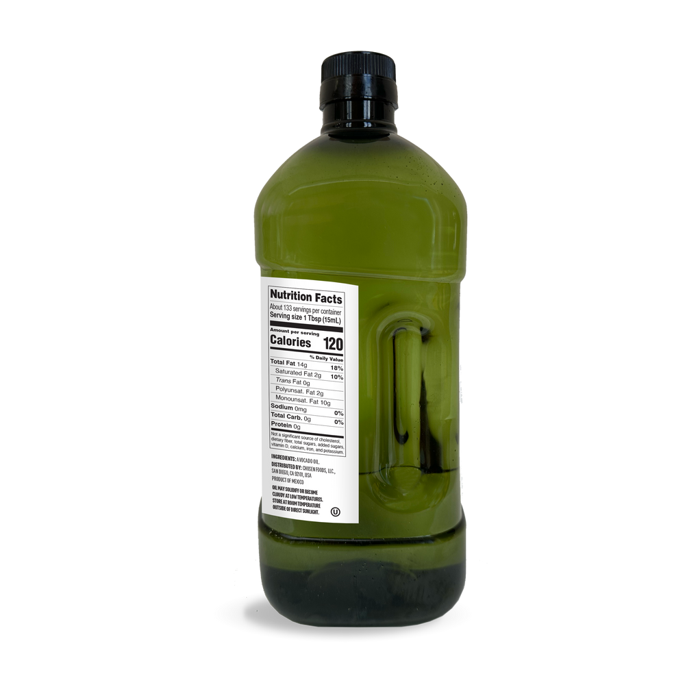 100% Pure Avocado Oil BPA-Free PET 2lt Bottle - View Nutrition Facts