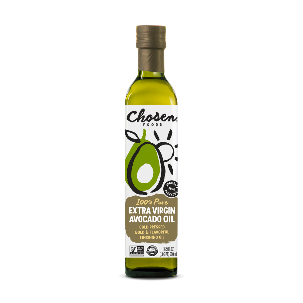 100% Pure Extra Virgin Avocado Oil 500ml Glass Bottle - View Front Bottle